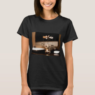 Kerze themenorientiert, ein Kerzen-Stand mit T-Shirt