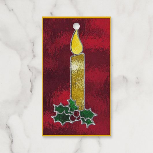 Kerze und Heilige Geschenkanhänger (Rückseite)