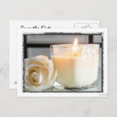 Kerze und Rose Postkarte (Vorne/Hinten)