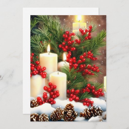 Kerzen Beeren und Kegel Budget Mini Weihnachten (Vorne/Hinten)