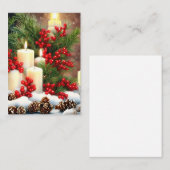 Kerzen Beeren und Kegel Budget Mini Weihnachten Mitteilungskarte (Vorne/Hinten)