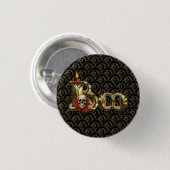 Kerzen Boo Halloween-Button Button (Vorne & Hinten)