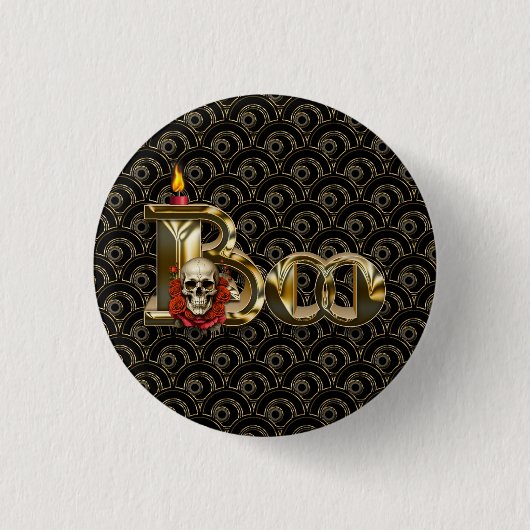 Kerzen Boo Halloween-Button Button (Vorderseite)