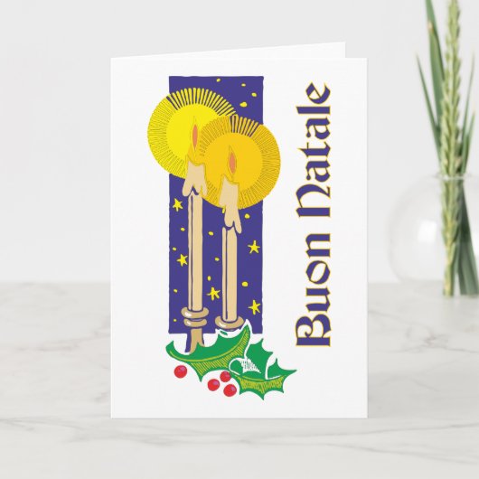 Kerzen Buon Natale Feiertagskarte (Vorderseite)