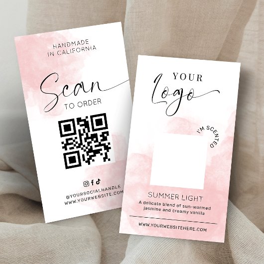 Kerzen-Duft-Testkarte Blush Pink Aquarell