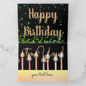 Kerzen Einhorn Gesichtskuchen Geburtstag Karte (Innenseite)