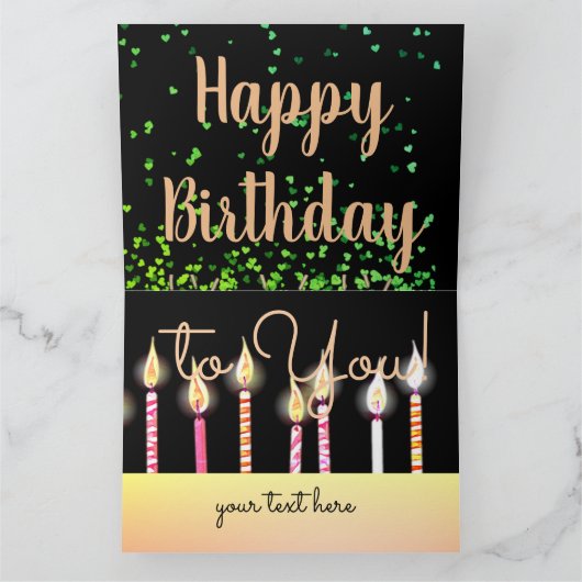 Kerzen Einhorn Gesichtskuchen Geburtstag Karte (Innenseite)