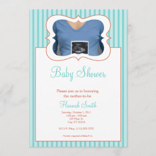 Kerzen - Foto Babydusche TR Einladung