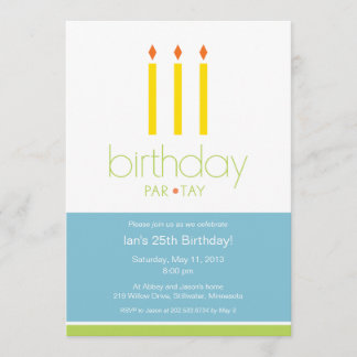 Kerzen Geburtstags-Party Einladungs- Einladung
