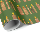 Kerzen gemusterte goldene Collage Weihnachten Geschenkpapier (Rolleneckpunkt)