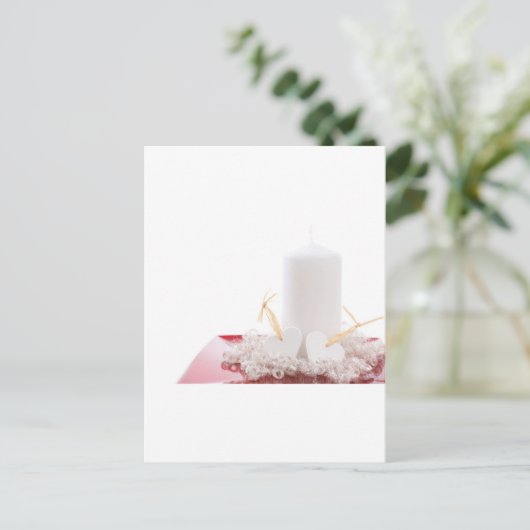 Kerzen & Herz Postkarte (Stehend Vorderseite)