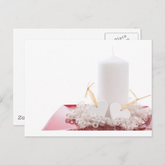Kerzen & Herz Postkarte (Vorne/Hinten)