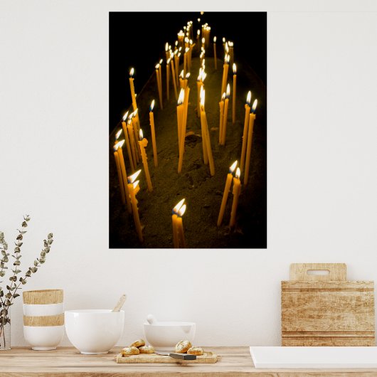 Kerzen in der Kirche, Armenien Poster (Küche)