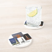 Kerzen in der Nacht Sandstein Untersetzer (Seite)