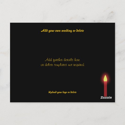 Kerzen "Jahresende" Party feiern Postkarte (Rückseite)