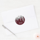 Kerzen KleinbusIness Name Silver Gray Burgundy Runder Aufkleber (Umschlag)