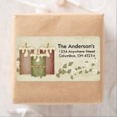 Kerzen mit Blume Vine:: Adressenmarken (Insitu)