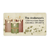 Kerzen mit Blume Vine:: Adressenmarken (Vorne)