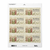 Kerzen mit Blume Vine:: Adressenmarken (Vorne)