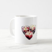 Kerzen mit rotem Herzen Kaffeetasse (Vorderseite Links)