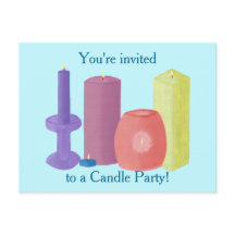 Kerzen-Party Einladungen auf Postkarten