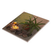 Kerzen-und Aloe-Fotografie mit Buddha-Zitat Fliese (Seite)