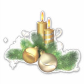 Kerzen und Dekorationen Aufkleber (Vorderseite)