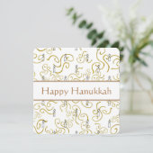 Kerzen und Gold Wirbel Hanukkah Card (Stehend Vorderseite)