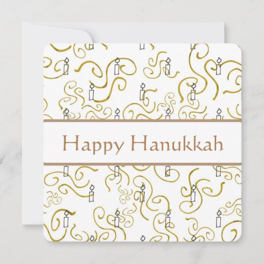 Kerzen und Gold Wirbel Hanukkah Card (Vorderseite)