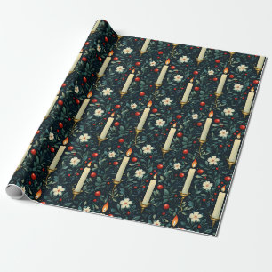 Kerzen und Grün Xmas Geschenkpapier