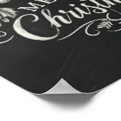 Kerzen und Holly Chalkboard Frohe Weihnachten Poster (Ecke)