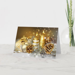 Kerzen und Kegel Feiertagskarte