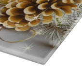 Kerzen und Kiefernzapfen Schneidebrett (Ecke)