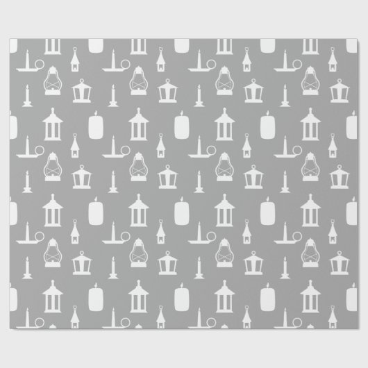 Kerzen und Laternen Smokey Grau Geschenkpapier (Flach)