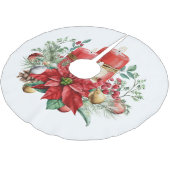 Kerzen und Poinsettia Bouquet Weihnachten Polyester Weihnachtsbaumdecke (Schrägansicht)