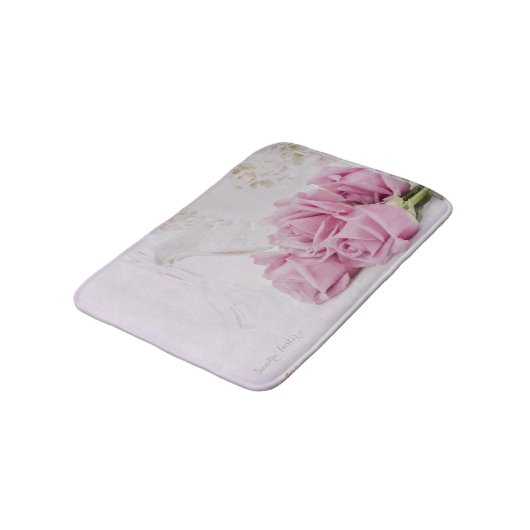 Kerzen und Rose Badematte (Schrägansicht)