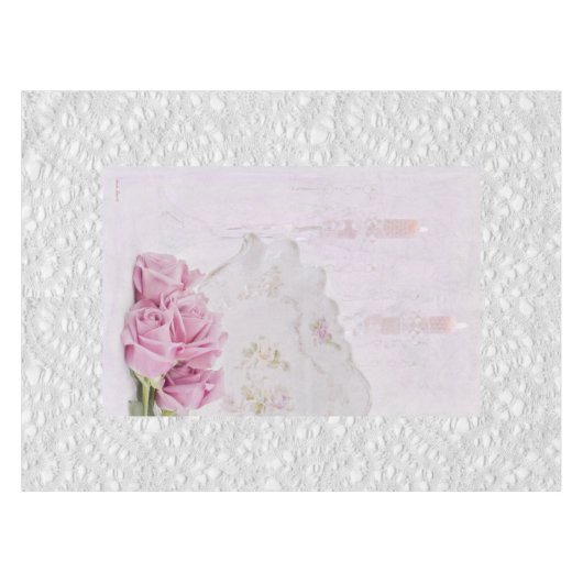 Kerzen und Rose Tischdecke (Vorderseite (Horizontal))