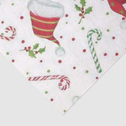 Kerzen und Weihnachtsmannmützen Seidenpapier (Detail)