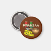 Kerzen von Kwanzaa - Magnet (Vorderseite/Rückseite)