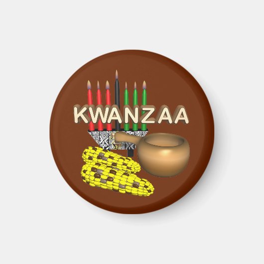 Kerzen von Kwanzaa - Magnet (Vorne)
