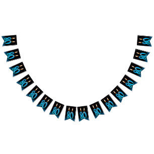 Kerzen zum 80. Geburtstag mit Augapfel Wimpelkette