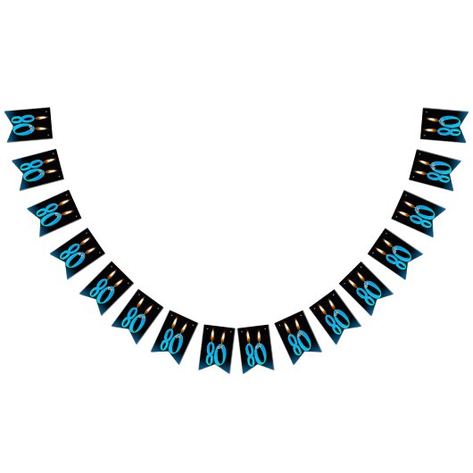 Kerzen zum 80. Geburtstag mit Augapfel Wimpelkette (Alle)