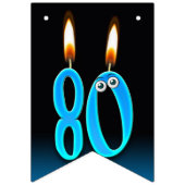 Kerzen zum 80. Geburtstag mit Augapfel Wimpelkette (Erste Fahne)