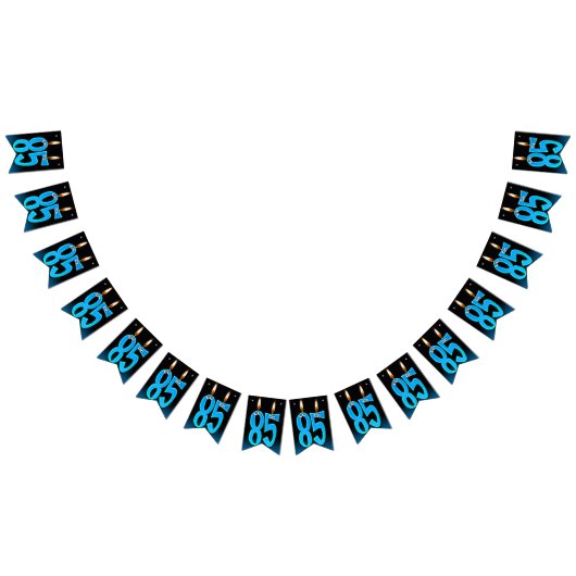 Kerzen zum 85. Geburtstag mit Augapfel Wimpelkette (Alle)