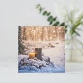 Kerzen zur Wintersonnenwende im Schnee (Stehend Vorderseite)