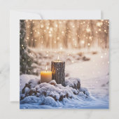 Kerzen zur Wintersonnenwende im Schnee (Vorderseite)
