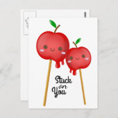Kerzenäpfel stecken auf dir fest postkarte (Vorne/Hinten)
