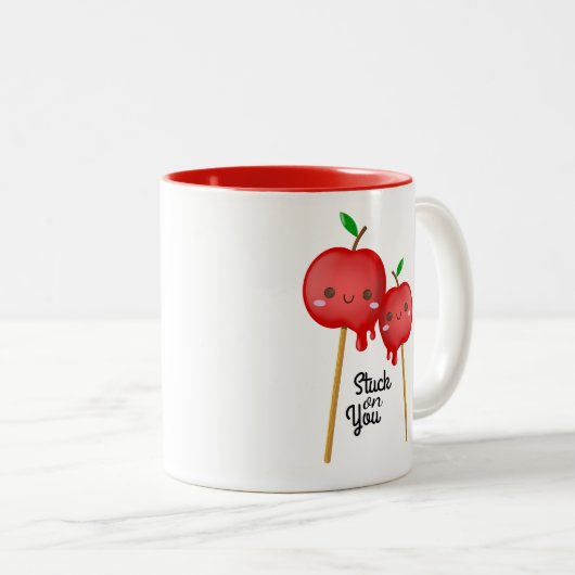 Kerzenäpfel stecken auf dir fest zweifarbige tasse (VorderseiteRechts)
