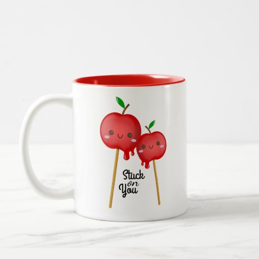 Kerzenäpfel stecken auf dir fest zweifarbige tasse (Links)