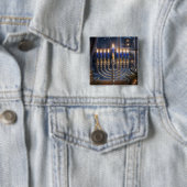 Kerzenbeleuchtete Chanukka-Feier Button (Beispiel)